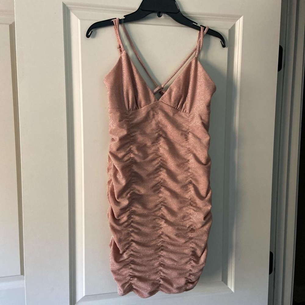 Pink Glittery Cocktail Party Dress